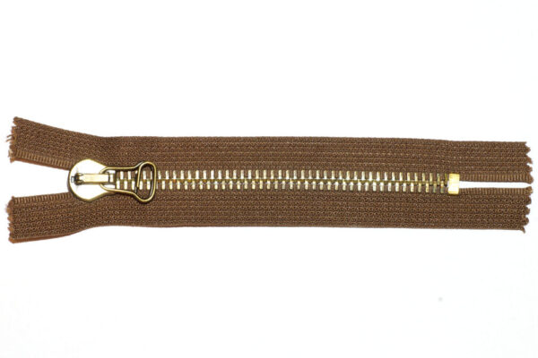Rits brons 55 cm grof deelbaar zwart