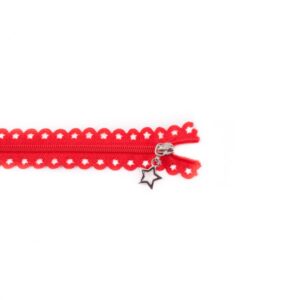 Rits met sterretje 25 cm 519 donker rood