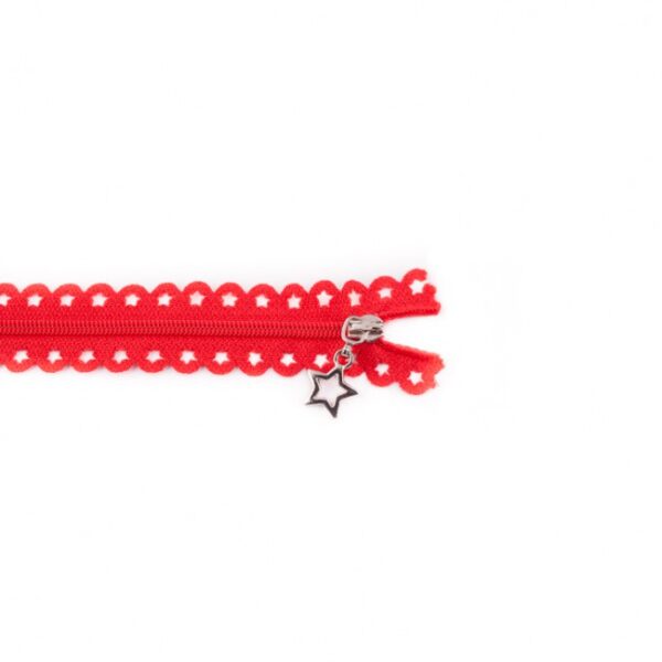 Rits met sterretje 25 cm 519 donker rood