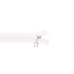 Rits met sterretje 25 cm - 501 wit
