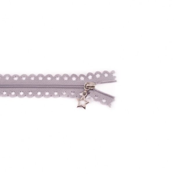 Rits met sterretje 25 cm - 577 grijs