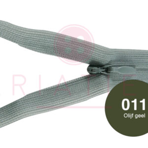 Blinde rits 15 cm - 011 olijf/geel