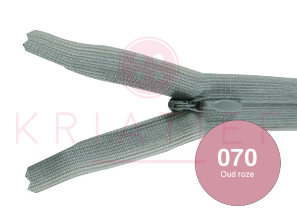 Blinde rits 22 cm - 070 oud roze