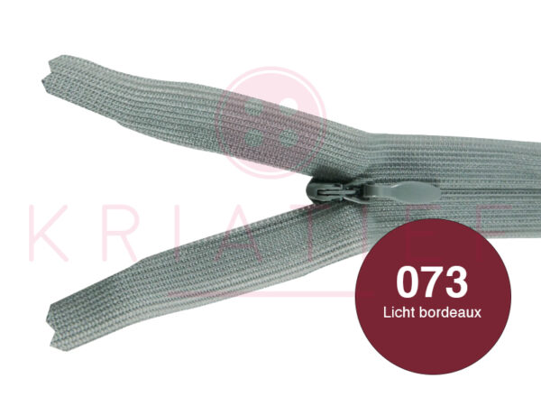 Blinde rits 15 cm - 073 licht bordeaux