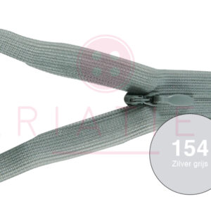 Blinde rits 15 cm - 154 zilver grijs