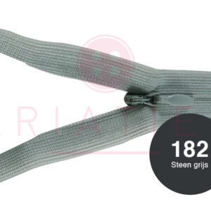 Blinde rits 15 cm - 182 steen grijs