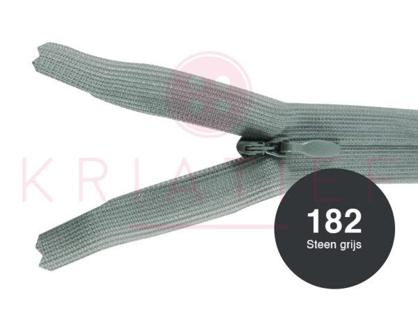 Blinde rits 15 cm - 182 steen grijs