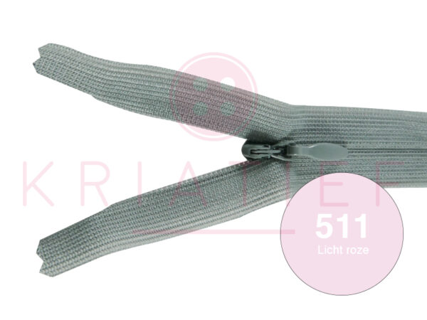 Blinde rits 20 cm - 511 licht roze