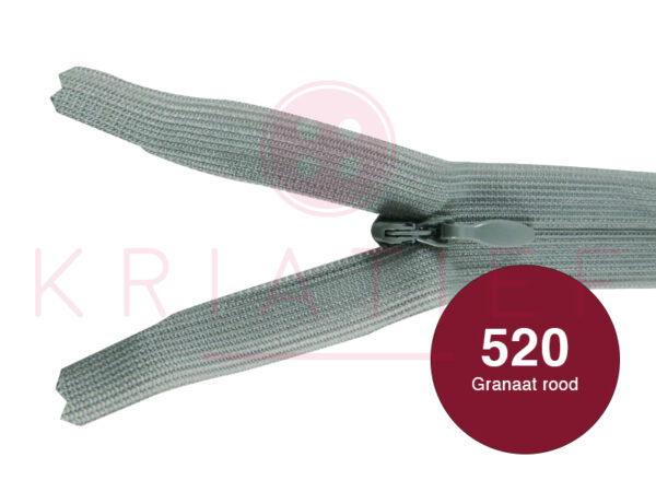 Blinde rits 12 cm - 520 granaat rood