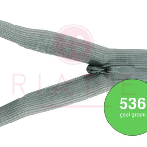 Blinde rits 12 cm - 536 geel/groen