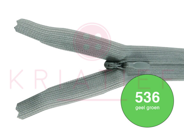 Blinde rits 12 cm - 536 geel/groen