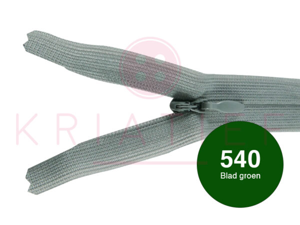 Blinde rits 15 cm - 540 blad groen