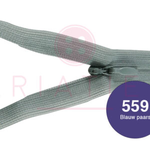 Blinde rits 18 cm - 559 blauw/paars