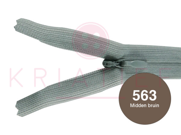 Blinde rits 15 cm - 563 midden bruin