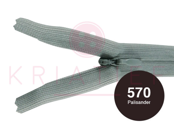 Blinde rits 12 cm - 570 donker bruin