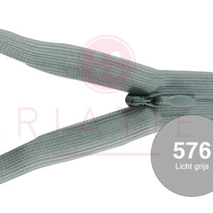 Blinde rits 12 cm - 576 licht grijs