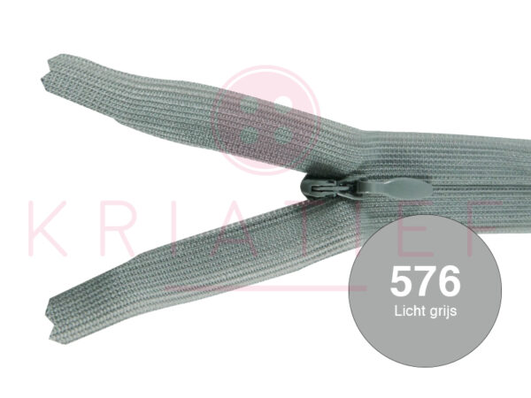 Blinde rits 12 cm - 576 licht grijs