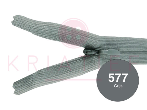 Blinde rits 15 cm - 577 grijs