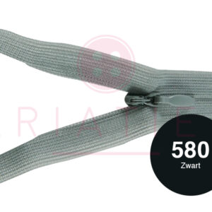 Blinde rits 12 cm - 580 zwart