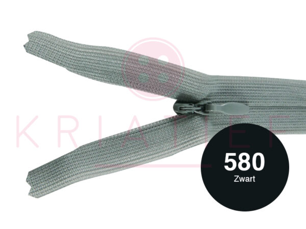 Blinde rits 12 cm - 580 zwart