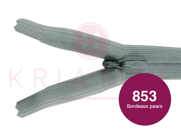 Blinde rits 22 cm - 853 bordeaux/fuxia