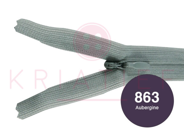 Blinde rits 18 cm - 863 aubergine