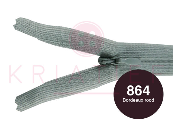 Blinde rits 20 cm - 864 bordeaux rood