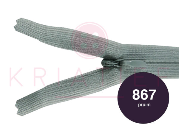 Blinde rits 12 cm - 867 pruim