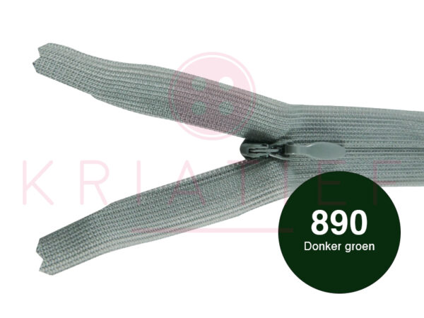 Blinde rits 20 cm - 890 donker groen