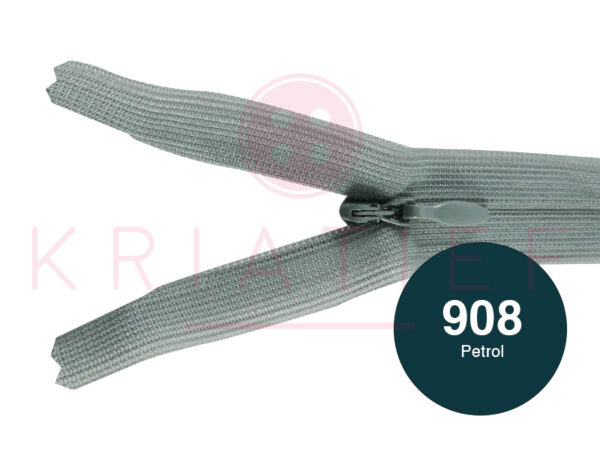 Blinde rits 20 cm - 908 petrol