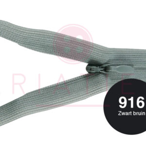 Blinde rits 18 cm - 916 zwart/bruin