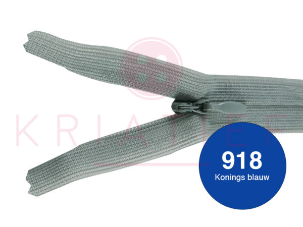 Blinde rits 12 cm - 918 konings blauw