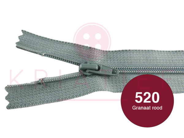 Broekrits 20cm ndb - 520 granaat rood