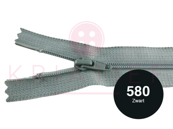 Broekrits 20cm ndb - 580 zwart