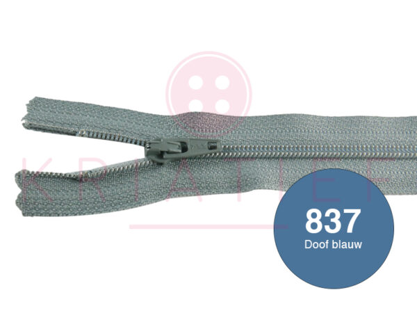Japon rits 18 cm - 837 doof blauw